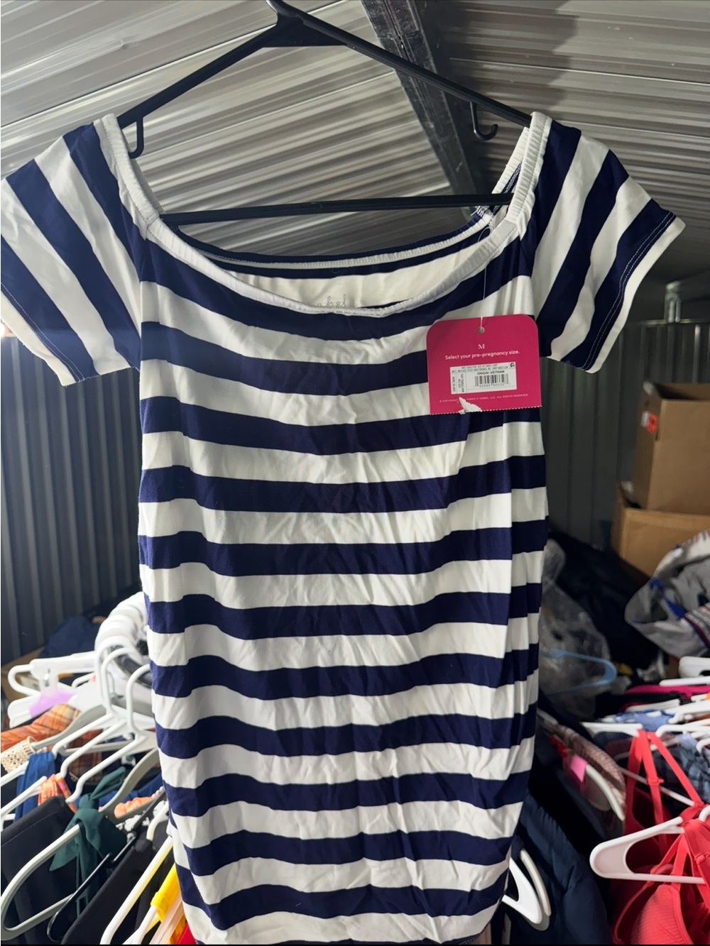 Striped Navy & White Maturity Top